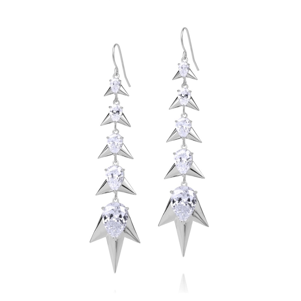 nOir Jewelry CRYSTALIZED EARRING spike  chandelier design NWOT 88$